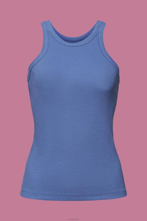 tanque cinza azulado mulheres Esprit top com nervuras NBHL284