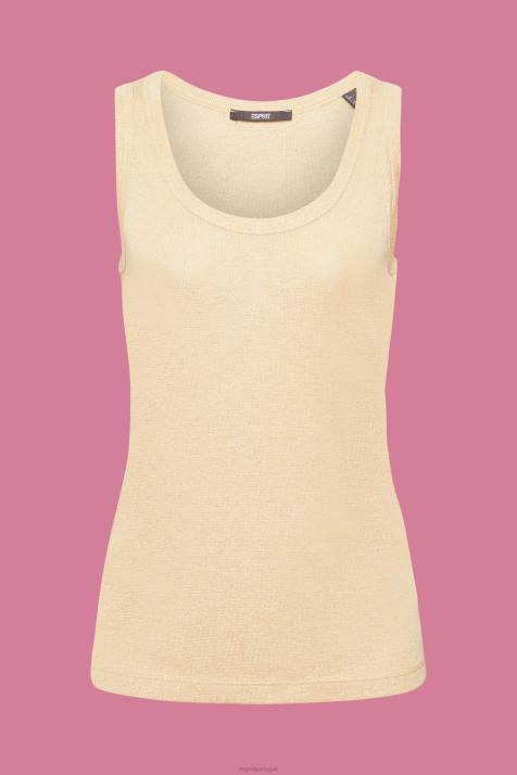 tanque ouro mulheres Esprit top sem mangas com glitter NBHL404
