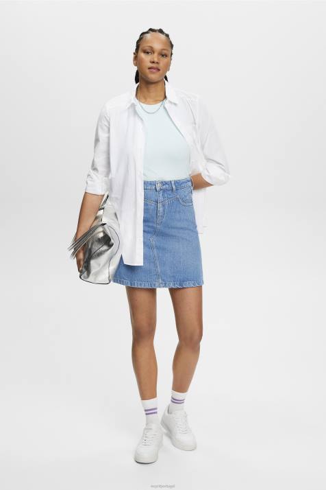 tanque verde água claro mulheres Esprit top com nervuras NBHL303