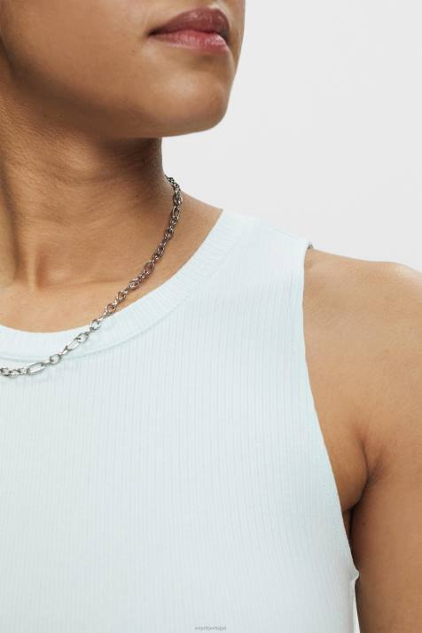 tanque verde água claro mulheres Esprit top com nervuras NBHL303