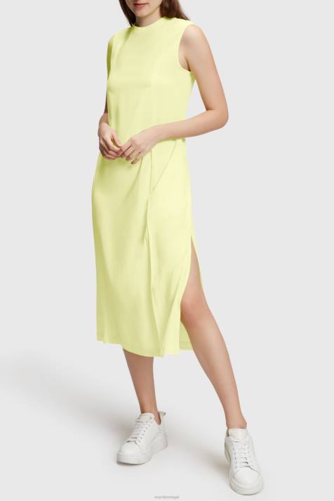 vestidos amarelo limão mulheres Esprit vestido regata de seda rayon NBHL452