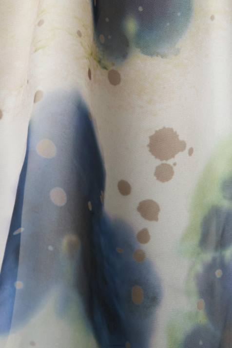 vestidos amarelo mulheres Esprit vestido midi organza estampado NBHL197