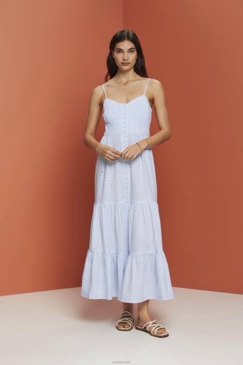 vestidos azul claro mulheres Esprit vestido maxi com tiras NBHL233