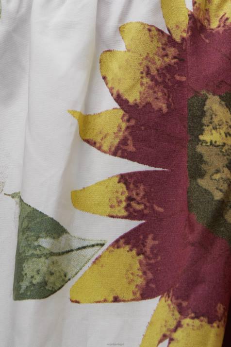 vestidos branco mulheres Esprit Minivestido estampado de popelina com ombros nus NBHL178