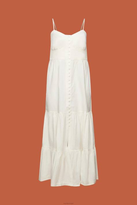 vestidos branco mulheres Esprit vestido maxi com tiras NBHL232
