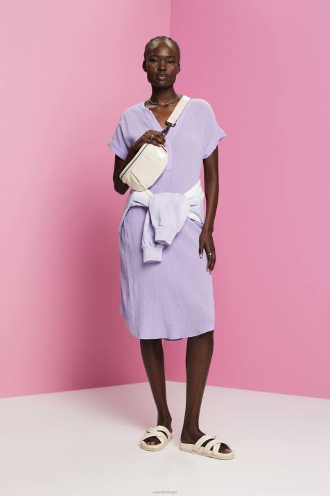 vestidos branco mulheres Esprit vestido midi franzido com cinto NBHL54