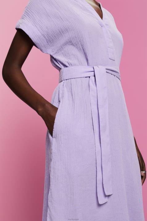 vestidos branco mulheres Esprit vestido midi franzido com cinto NBHL54