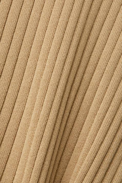 vestidos cáqui bege mulheres Esprit vestido envolvente plissado com mangas compridas NBHL126