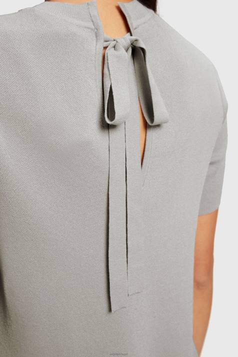 vestidos cinza médio mulheres Esprit vestido peplum plissado NBHL487