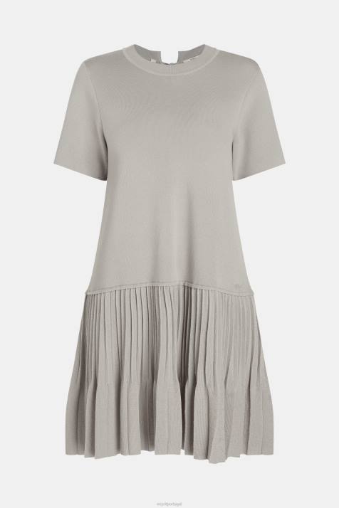 vestidos cinza médio mulheres Esprit vestido peplum plissado NBHL487