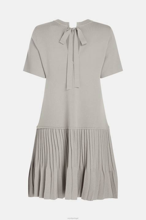 vestidos cinza médio mulheres Esprit vestido peplum plissado NBHL487