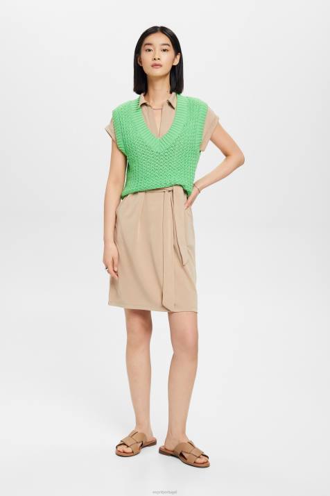 vestidos cinza mulheres Esprit vestido midi com decote em V NBHL74