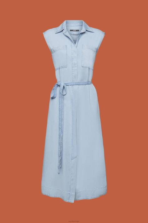 vestidos lavagem com luz azul mulheres Esprit vestidos tecidos NBHL181
