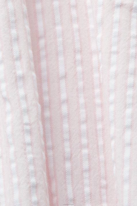 vestidos luz rosa mulheres Esprit vestido camisa midi com cinto de amarração, mistura de algodão NBHL129