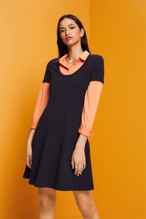 vestidos marinha mulheres Esprit minivestido em jersey NBHL61