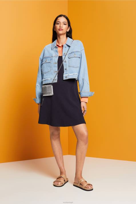 vestidos marinha mulheres Esprit minivestido em jersey NBHL61