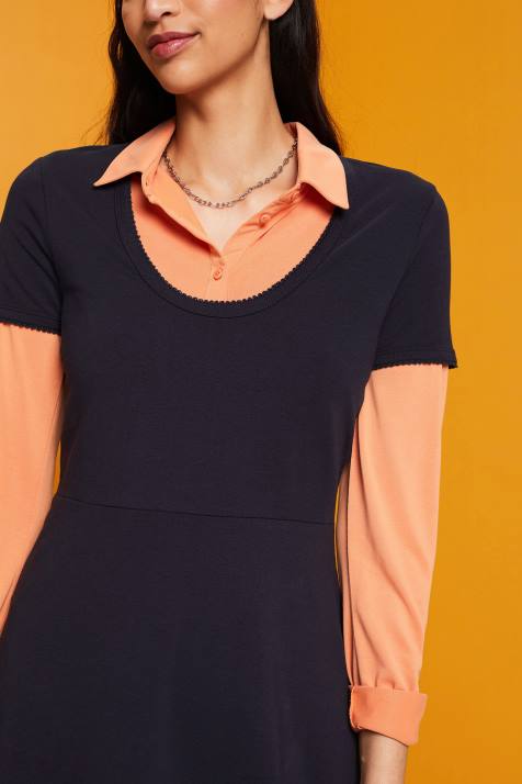 vestidos marinha mulheres Esprit minivestido em jersey NBHL61