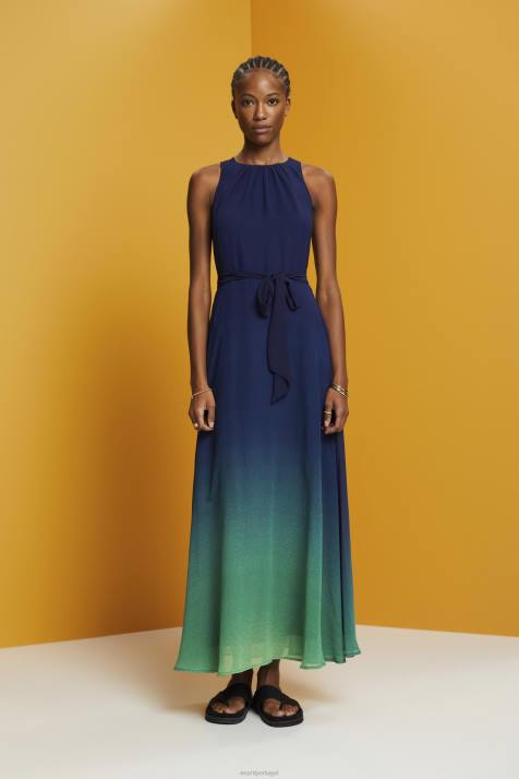 vestidos marinha mulheres Esprit vestido maxi sem mangas com estampa floral integral NBHL258