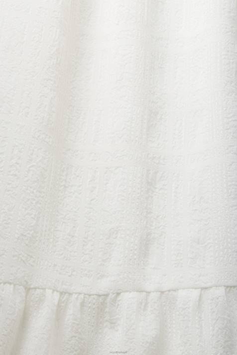 vestidos off white mulheres Esprit vestido midi leve com mangas balão NBHL294