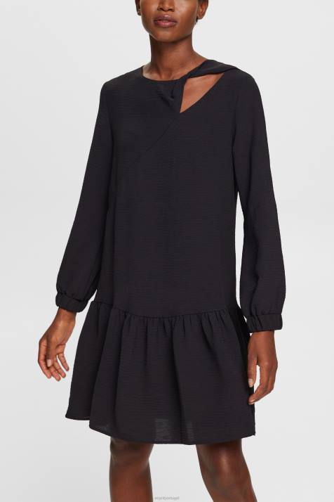 vestidos preto mulheres Esprit minivestido com recorte NBHL429