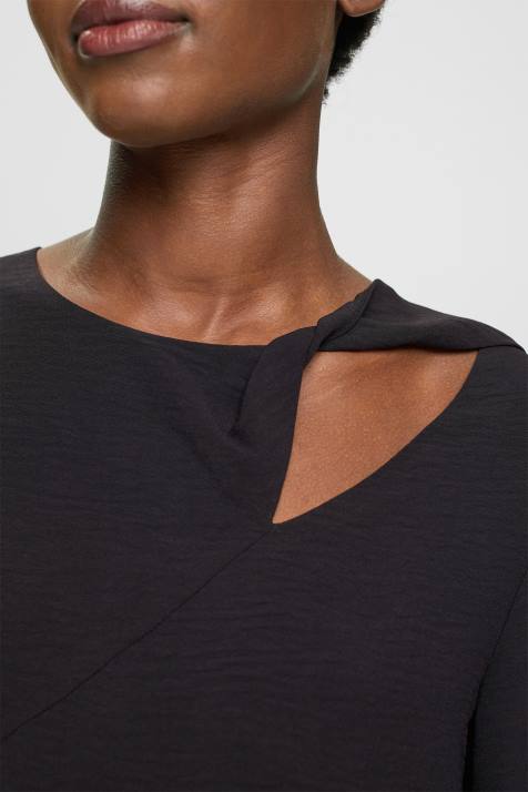 vestidos preto mulheres Esprit minivestido com recorte NBHL429