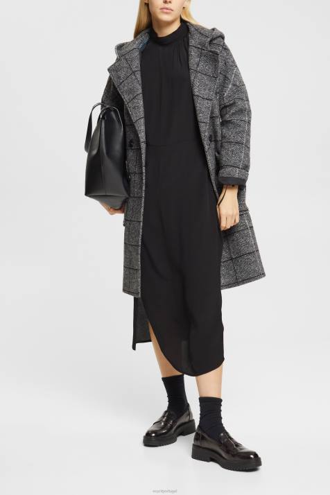 vestidos preto mulheres Esprit vestido de gola alta NBHL424