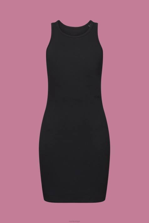 vestidos preto mulheres Esprit vestido em jersey canelado NBHL285