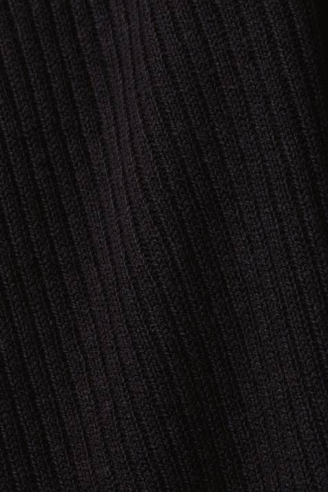 vestidos preto mulheres Esprit vestido em malha canelada, mistura de linho NBHL113