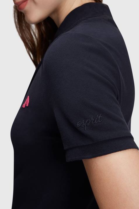 vestidos preto mulheres Esprit vestido polo clássico do Dolphin Tennis Club NBHL504