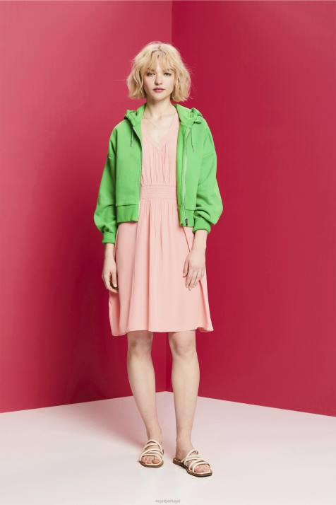 vestidos rosa mulheres Esprit mini vestido com cintura franzida NBHL229