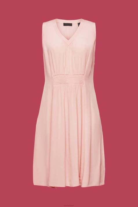vestidos rosa mulheres Esprit mini vestido com cintura franzida NBHL229