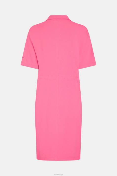 vestidos rosa mulheres Esprit vestido polo plissado Dolphin Tennis Club NBHL503