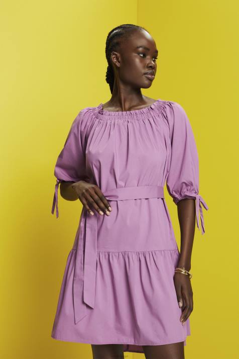 vestidos tolet mulheres Esprit mini vestido de popeline com ombros abertos NBHL180