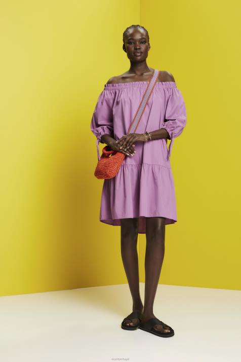 vestidos tolet mulheres Esprit mini vestido de popeline com ombros abertos NBHL180