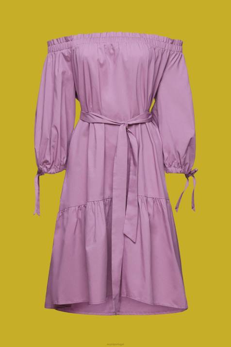 vestidos tolet mulheres Esprit mini vestido de popeline com ombros abertos NBHL180