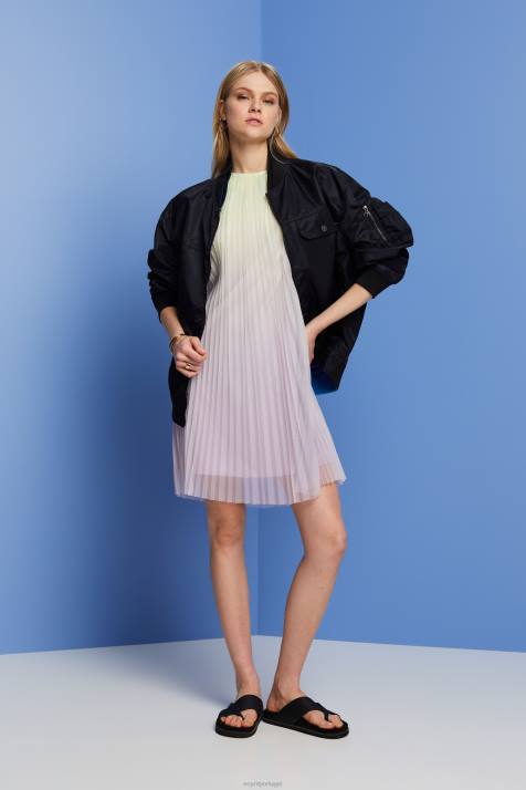 vestidos tolet mulheres Esprit mini vestido plissado NBHL134