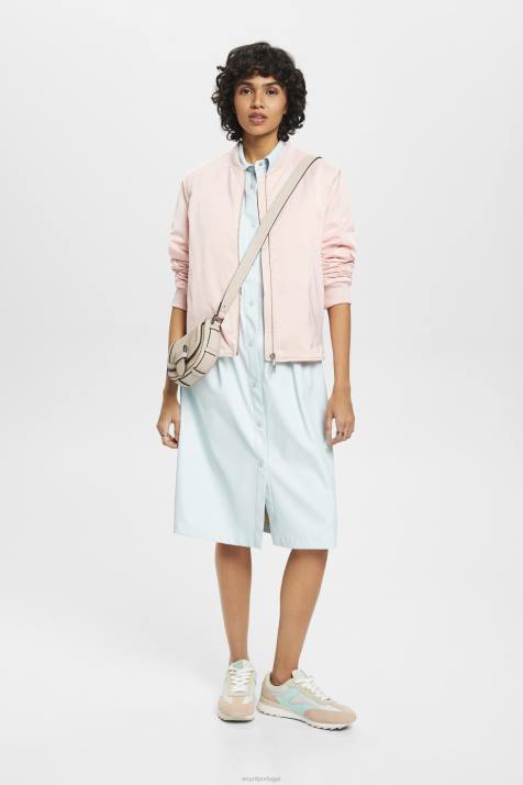 vestidos verde água claro mulheres Esprit vestido camisa de couro sintético NBHL295