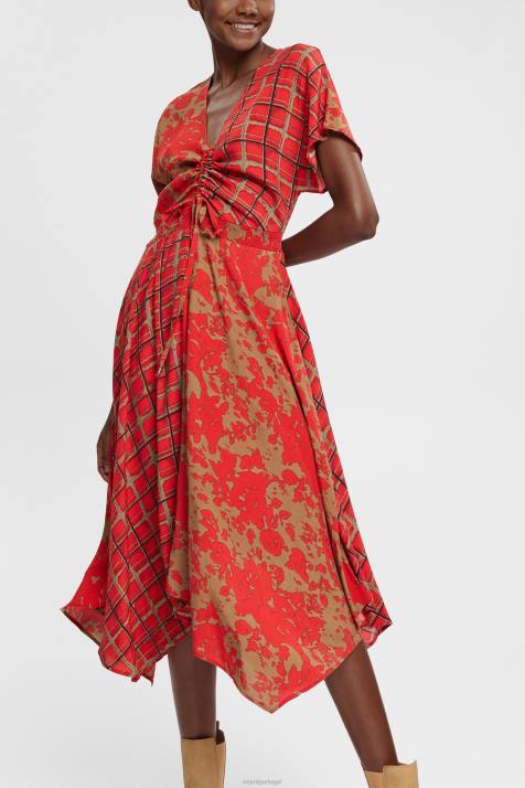 vestidos vermelho mulheres Esprit vestido estampado misto, lenzing ecovero NBHL547